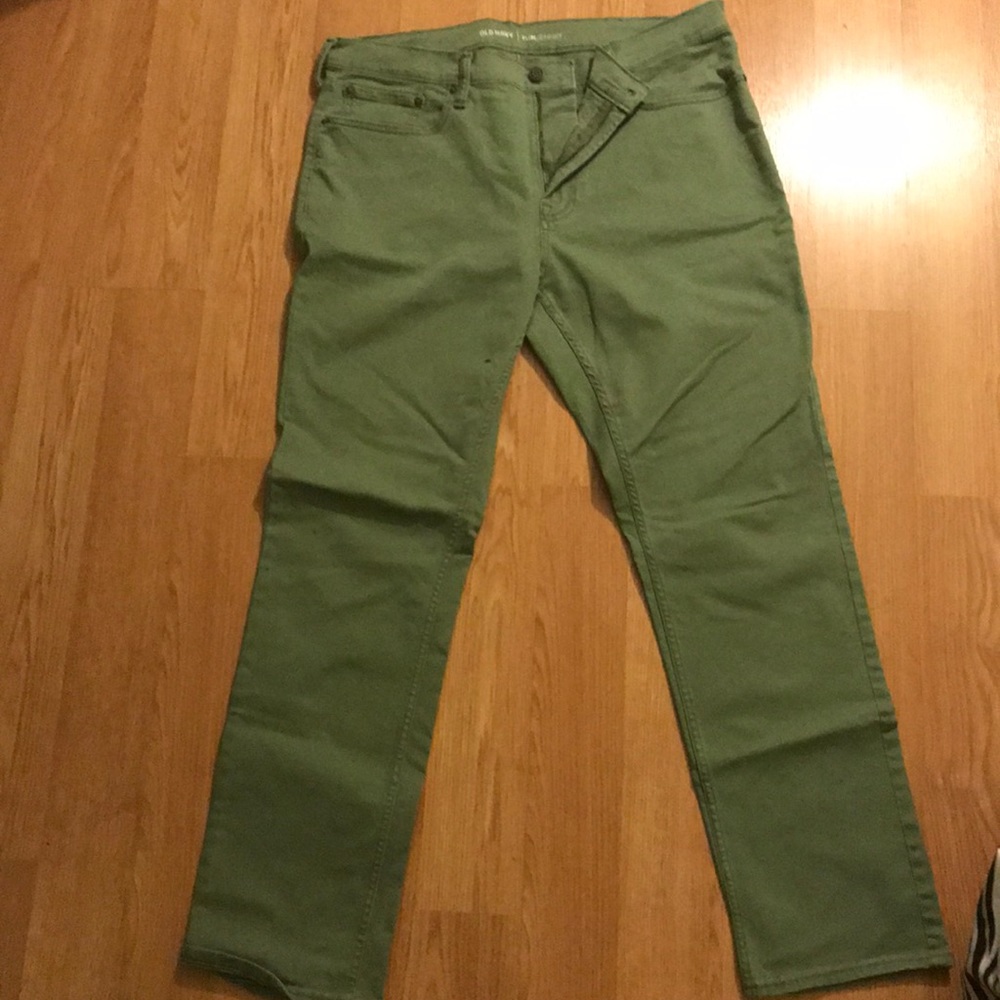 Old navy slim green khakis 36x32